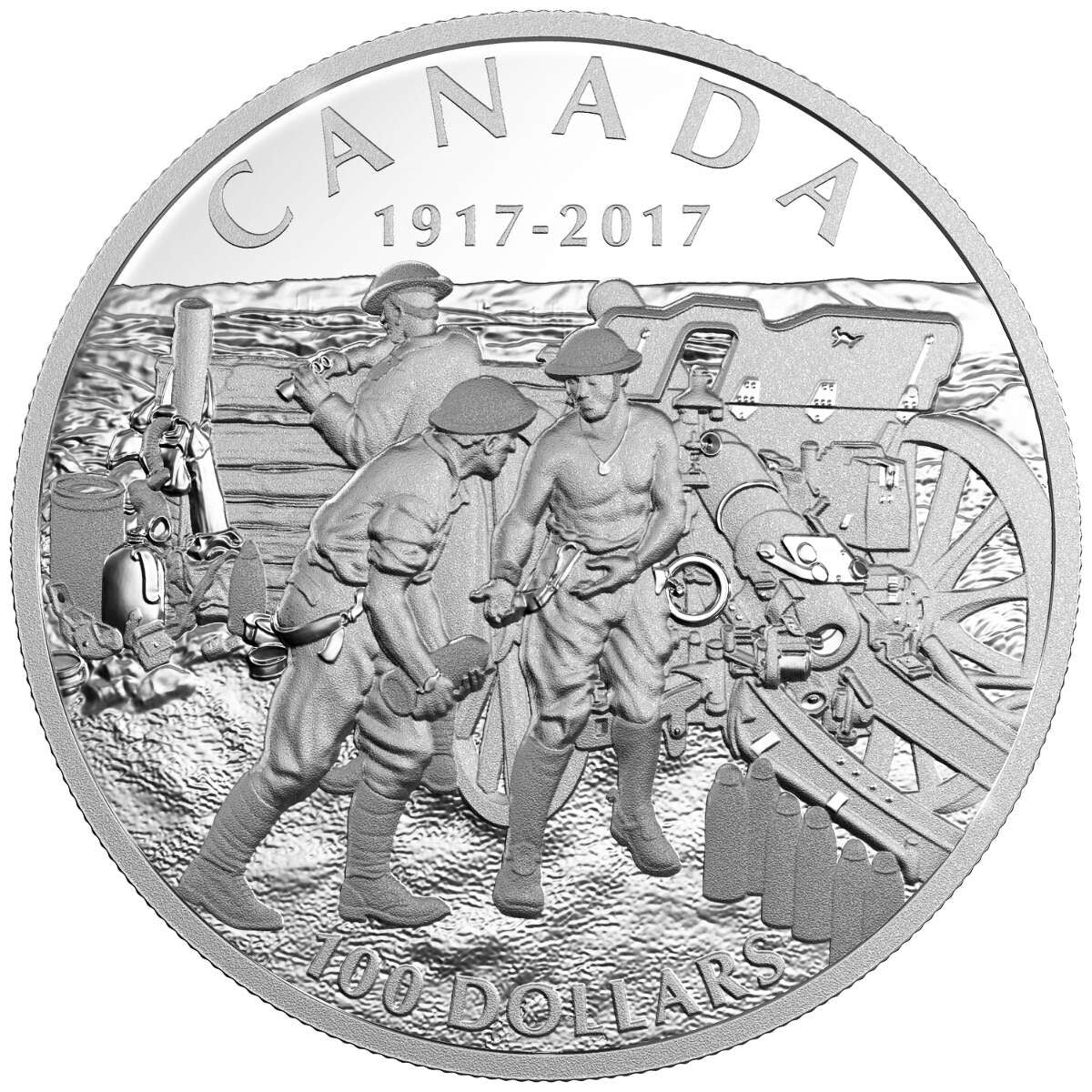 2017 $100 The Battle of Vimy Ridge, 100th Anniversary - 10 oz. Pure Si