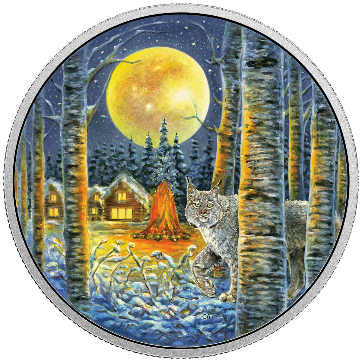 2017 $30 Animals in the Moonlight: Lynx - Pure Silver Coin