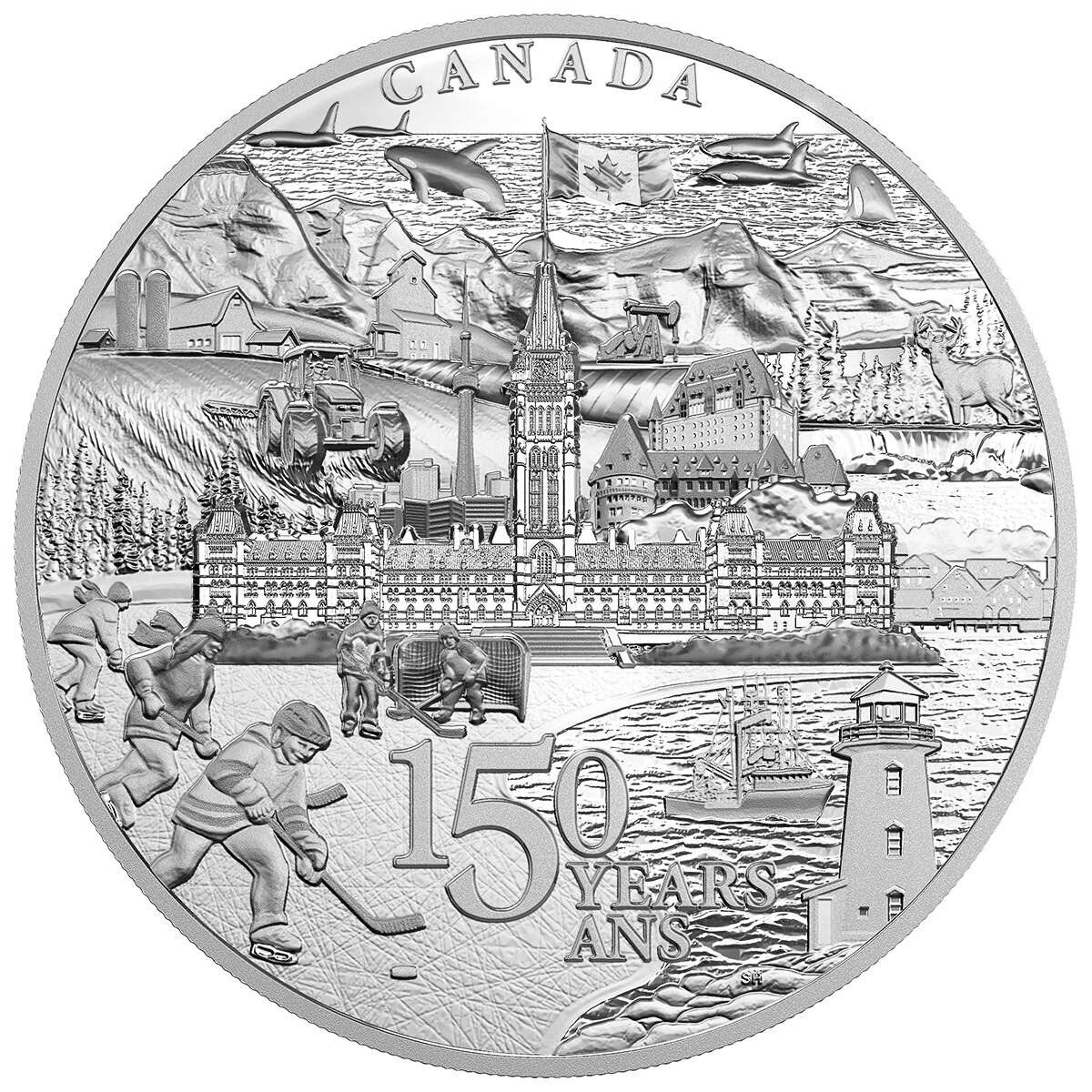 2017 $500 Canada 150 From Coast to Coast to Coast - Pure Silver Coin