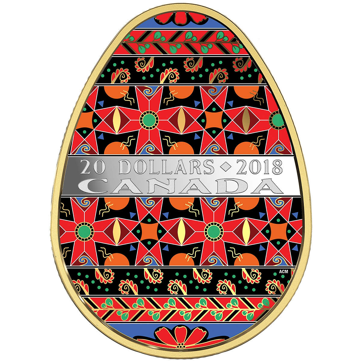 2018 $20 Golden Spring Pysanka - Pure Silver Coin
