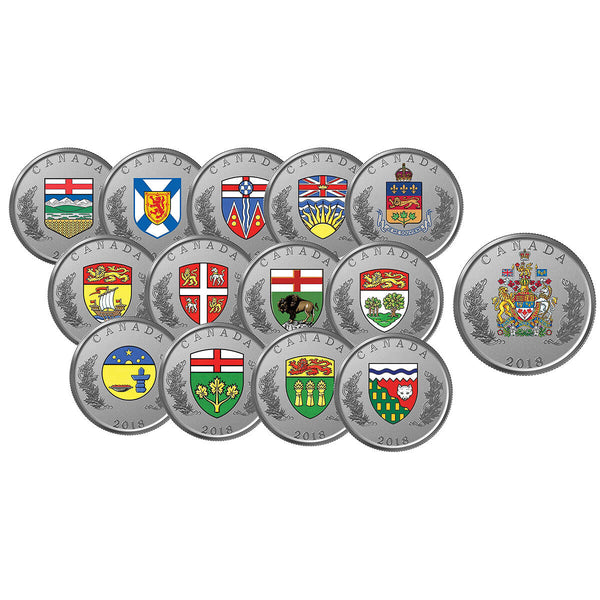 2018 Heraldic Emblems of Canada - Pure Silver 14-Coin Set Default Title