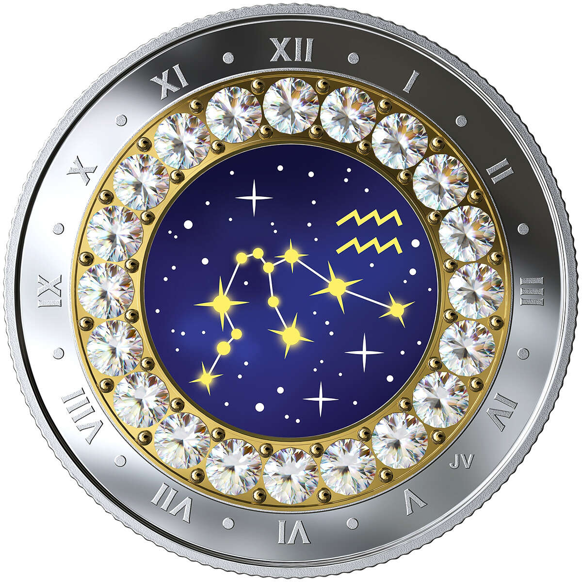 2019 $5 Zodiac Series: Aquarius - Pure Silver Coin