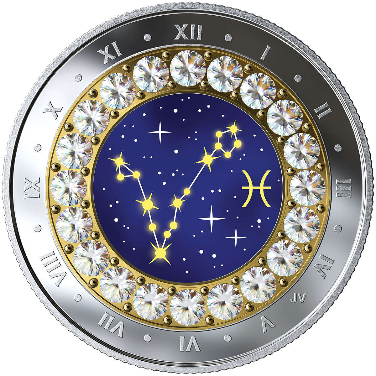ZODIAC BEAUTIES PISCES(うお座) 純銀 メダル 2019 $5 Zodiac Series: Pisces - Pure Silver Coin