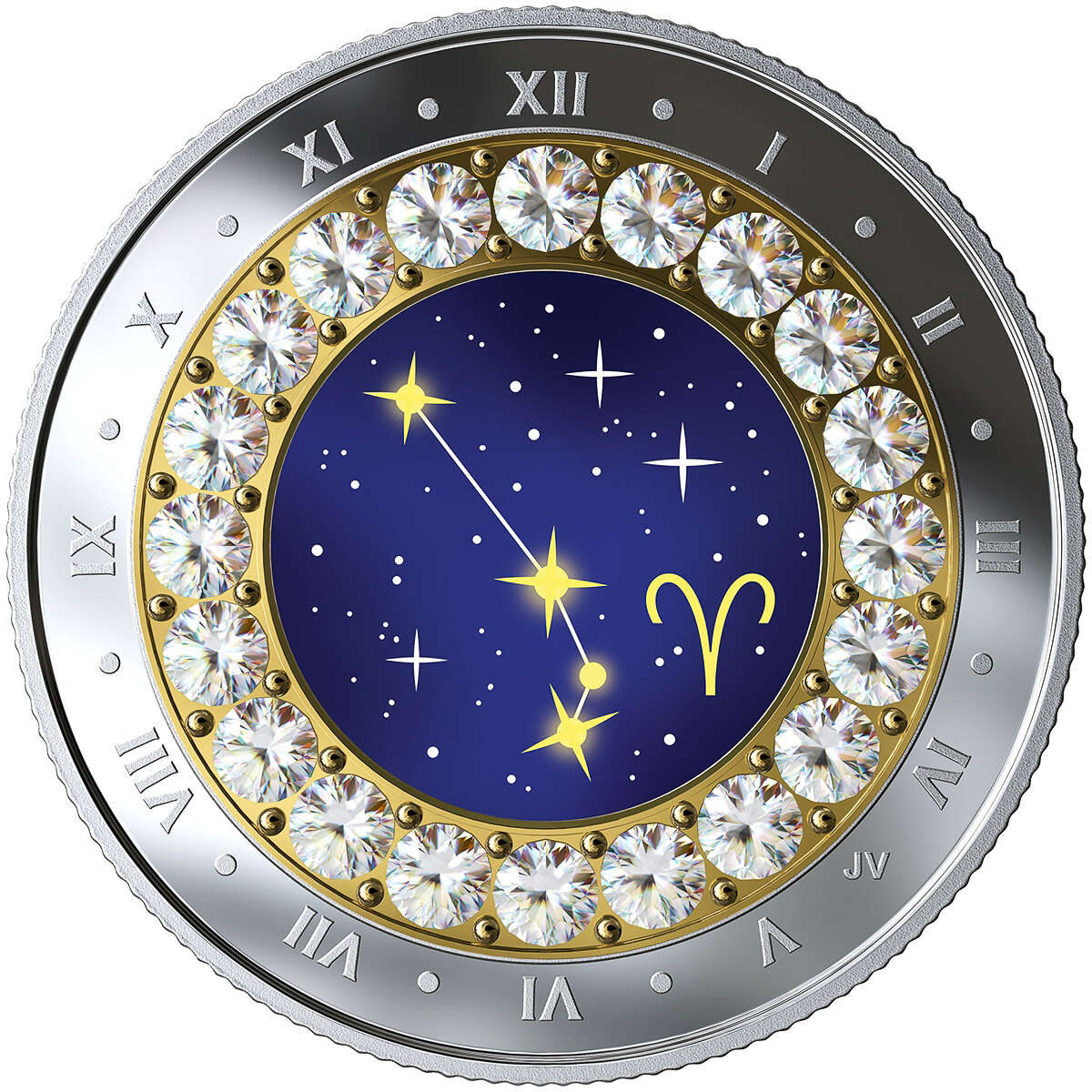 あ*山様 【希少/300円スタート】アメリカーナ　コーネリアス　リップルエフェク 2019 $5 Zodiac Series: Aries - Pure Silver Coin