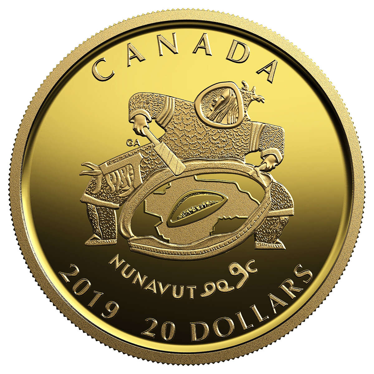 2019 $20 20th Anniversary of Nunavut - Pure Gold Coin