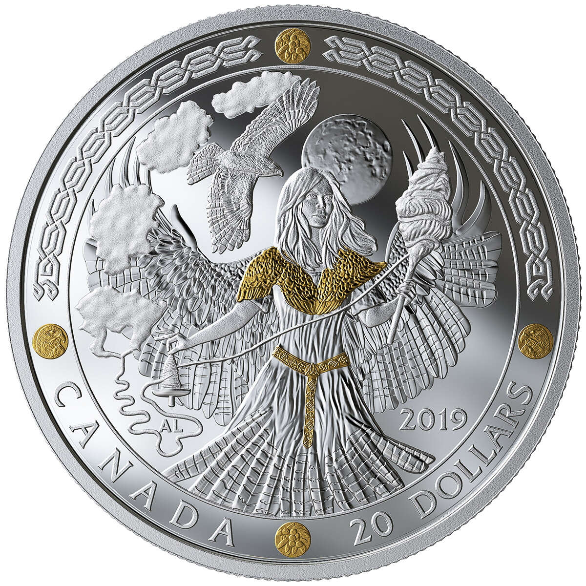 2021年ガーナ　Brigid　ブリギッド　健康の女神　大型銀貨　50ｇ 2019 $20 Norse Gods: Frigg - Pure Silver Coin