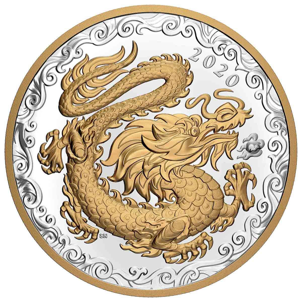 2020 $125 Lucky Dragon - Pure Silver Coin