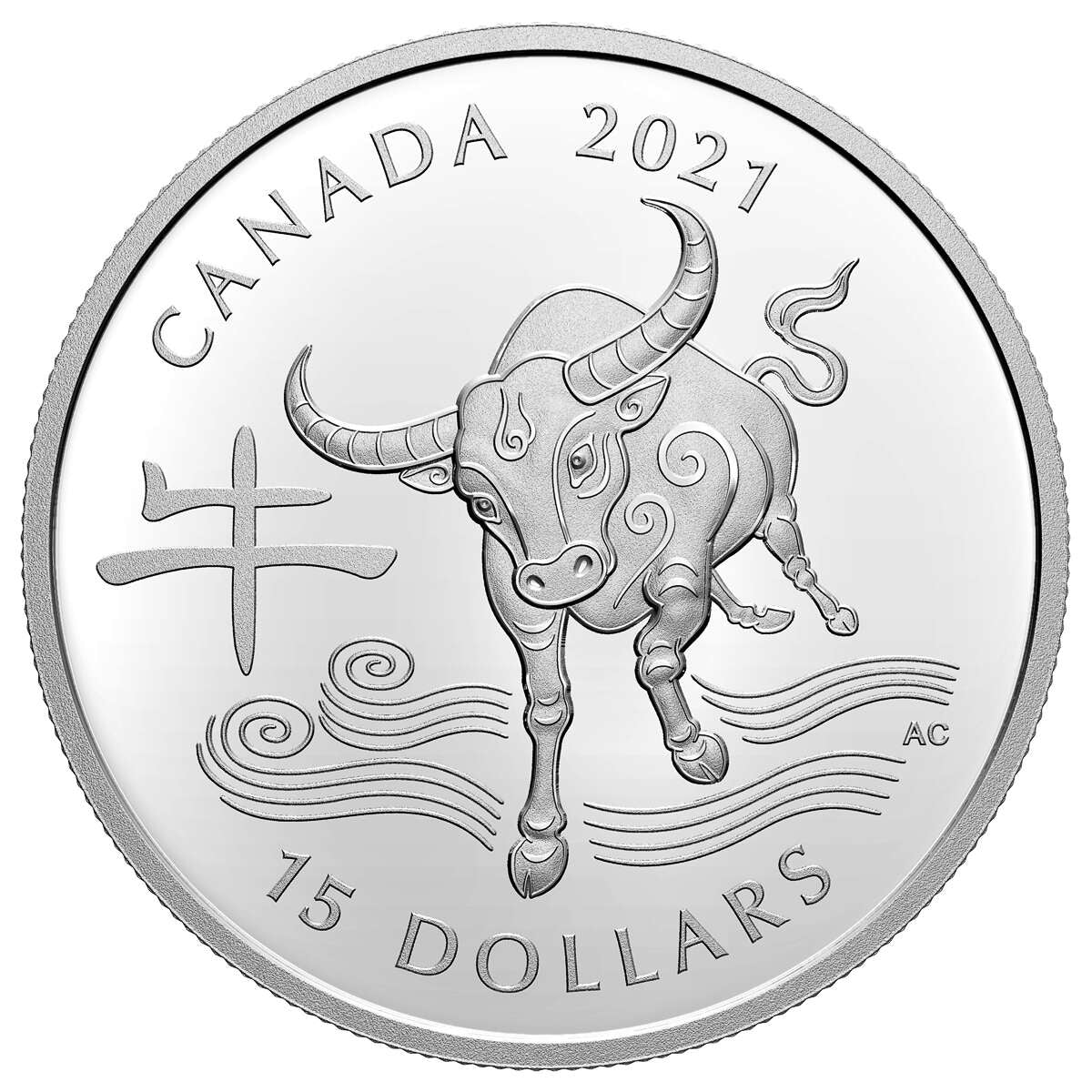 2021 $15 Year of the Ox - Pure Silver Coin