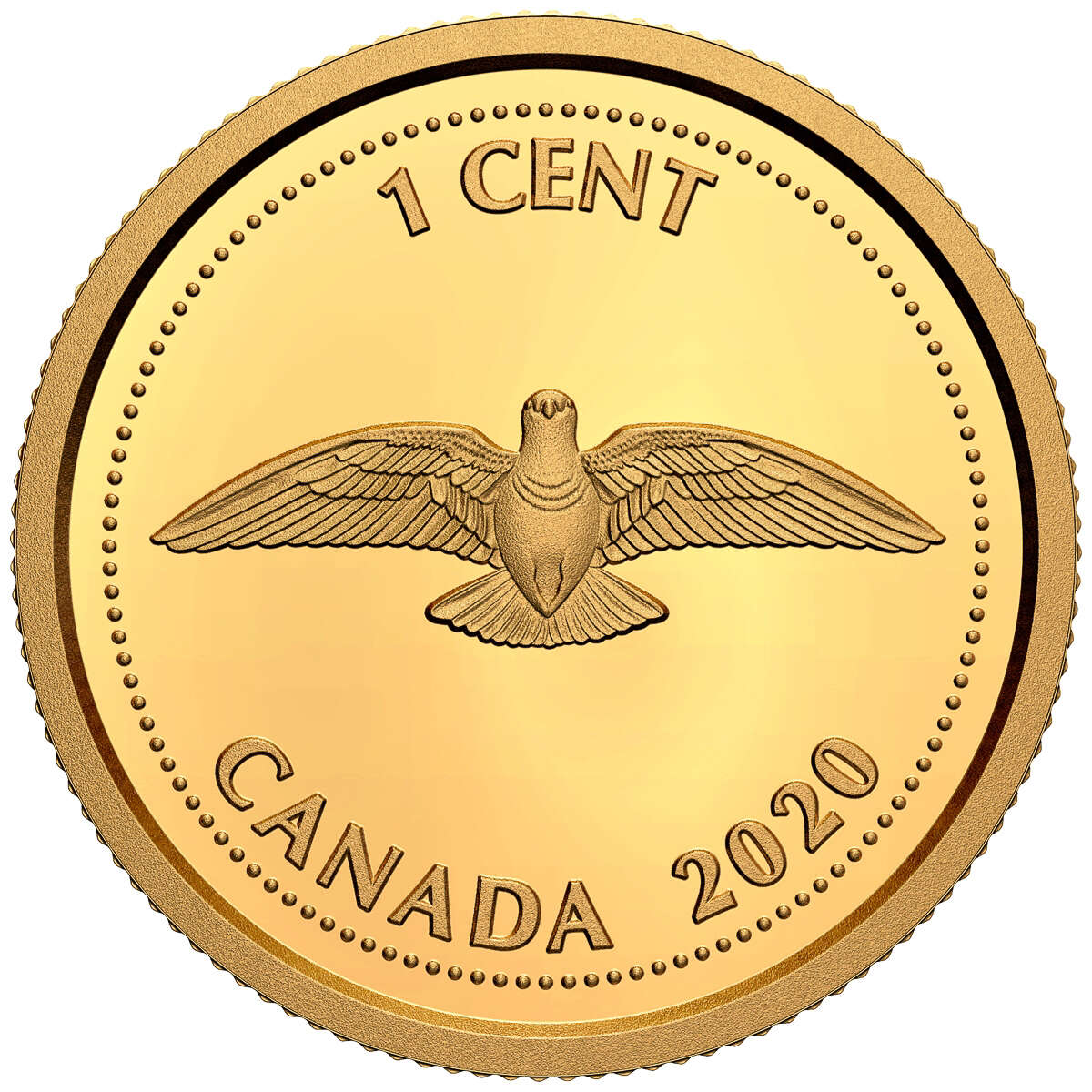 2020 1 Cent Tribute to Alex Colville: Rock Dove - 1/10th oz. Pure Gold