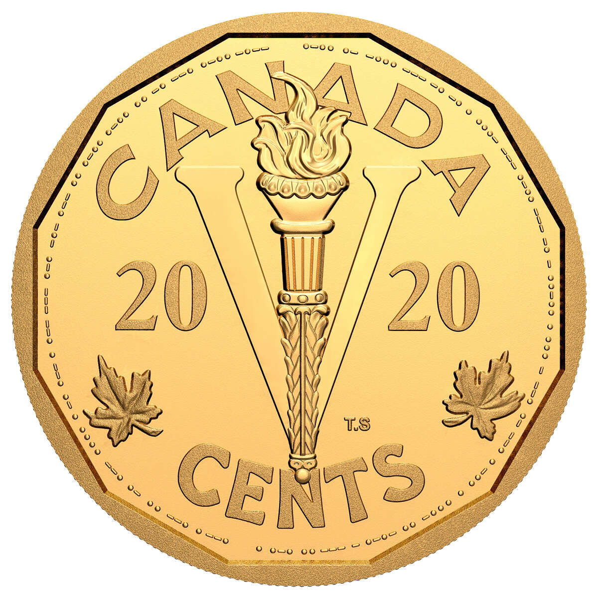 2020 5c The End of the Second World War: The Victory Nickel - Pure Gold Coin Default Title