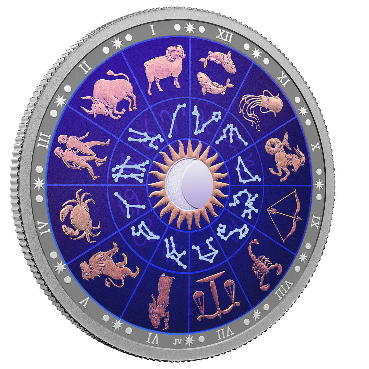 2022 $30 Signs of the Zodiac - Pure Silver Coin with Black Light