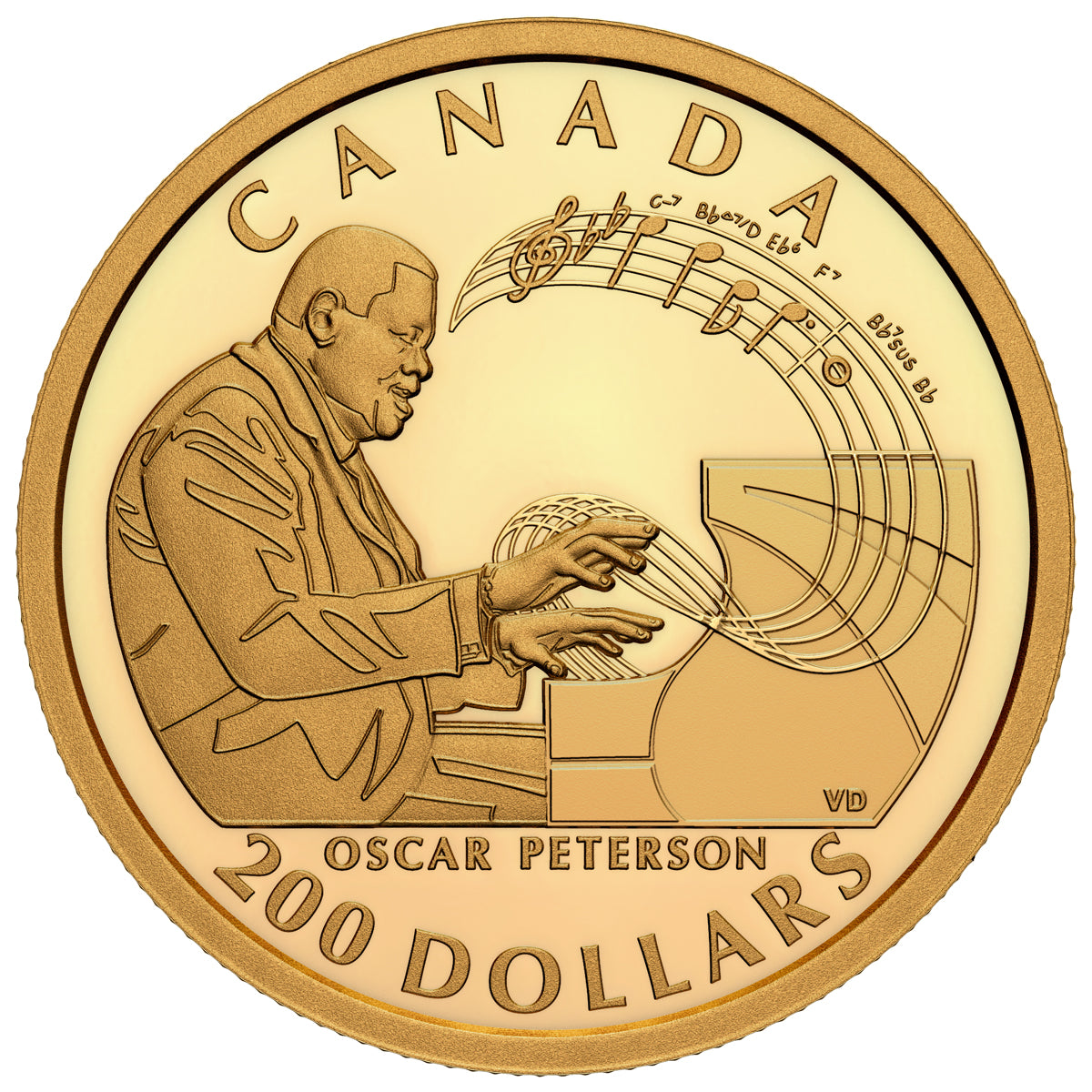 2022 $200 Celebrating Oscar Peterson - Pure Gold Coin 2022 $200 Celebrating Oscar Peterson - Pure Gold Coin