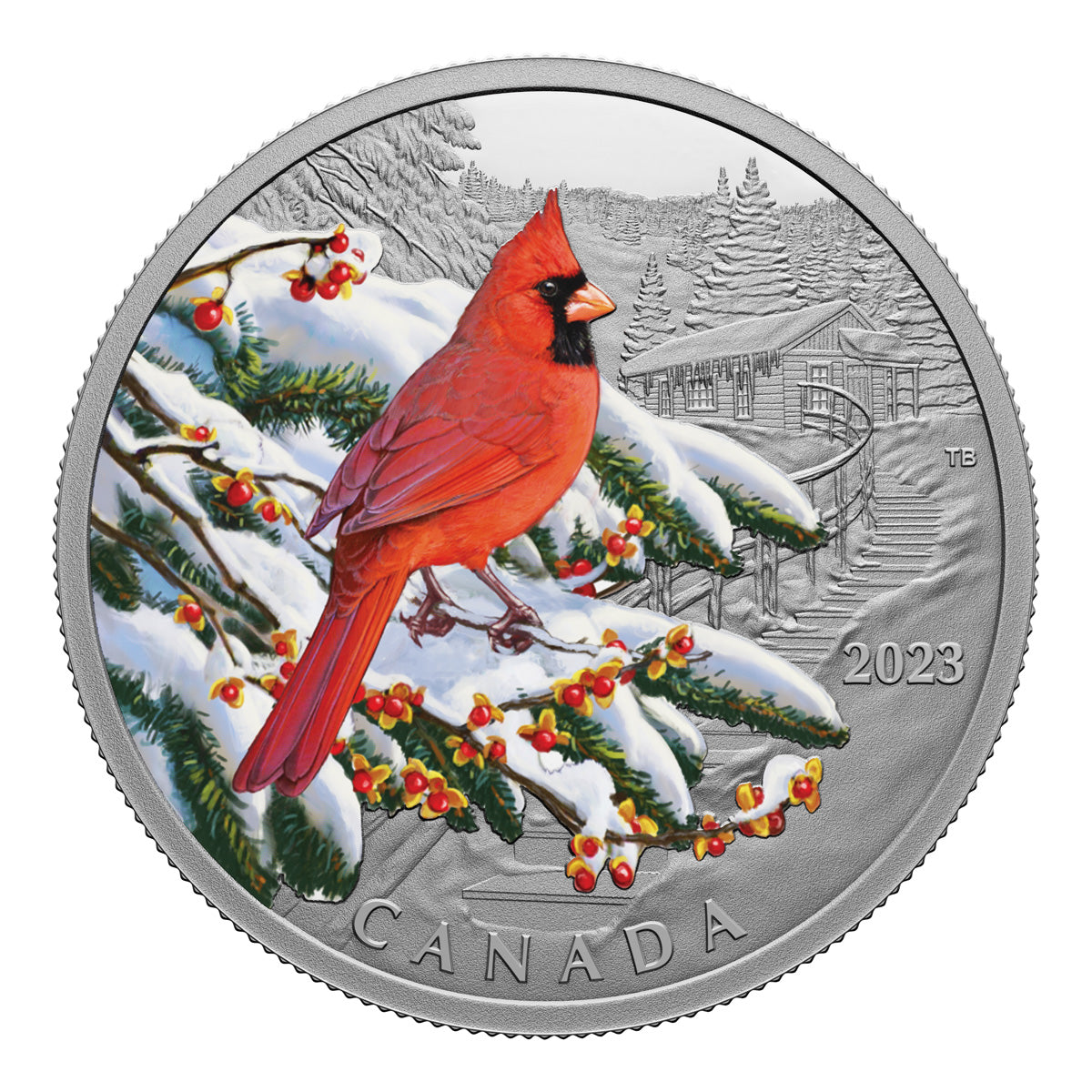 2023 $20 Colourful Birds: Northern Cardinal - Pure Silver Coin