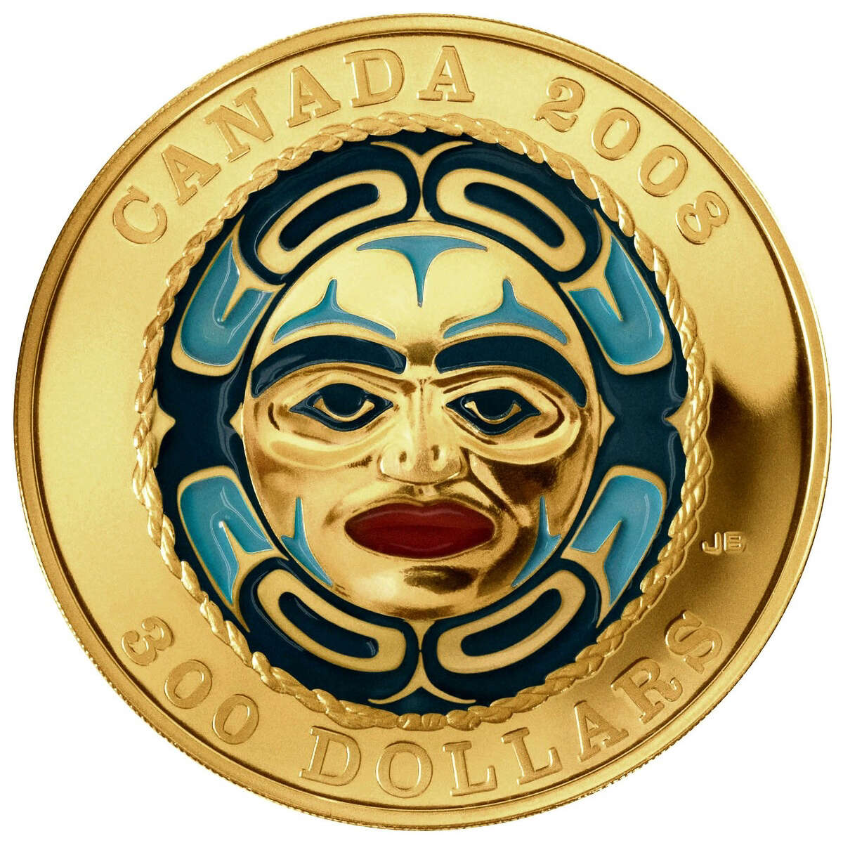 【稀少】インターナリースレッド 14k ゴールド ムーンストーン 14g 2008 $300 Four Seasons Moon Mask - 14-kt. Gold Coin