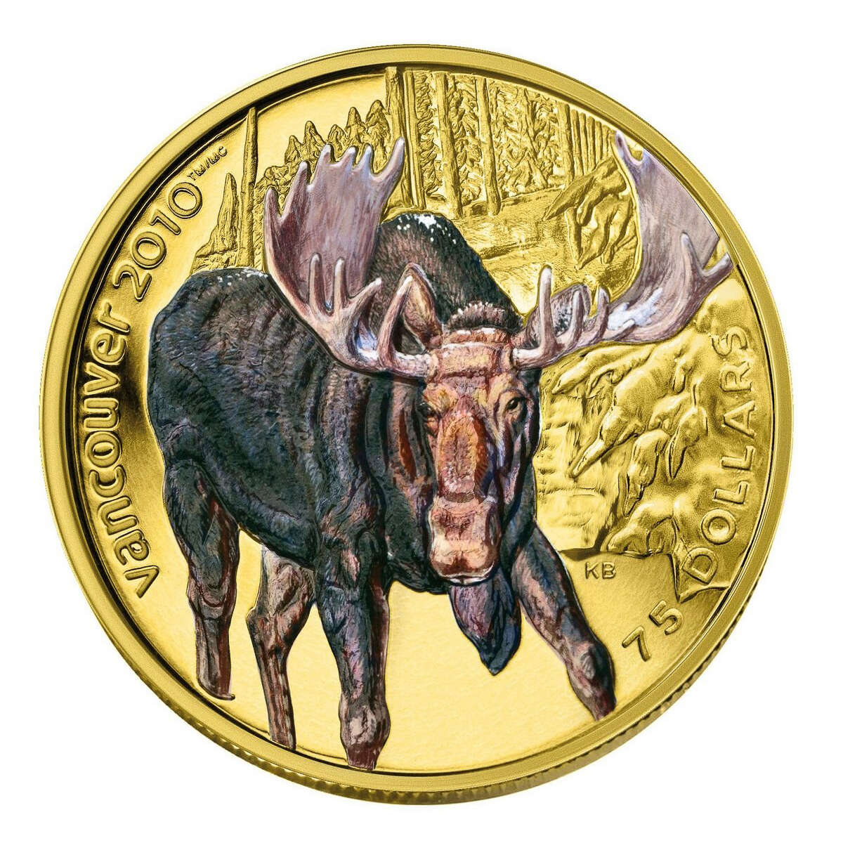 2009 $75 Vancouver 2010 Olympic Winter Games: Moose - 14-kt. Gold Coin