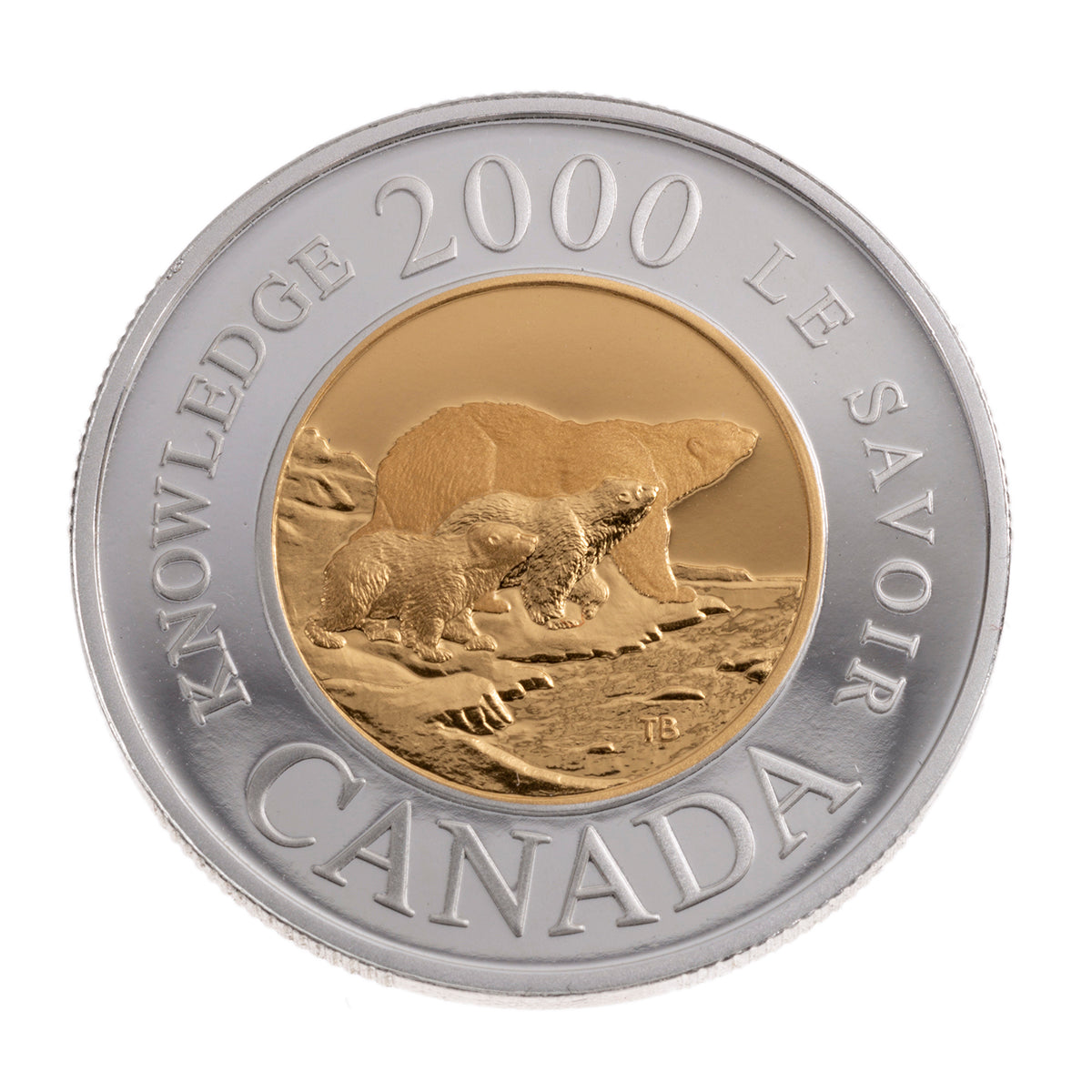 2000 $2 Path of Knowledge: Polar Bears - 22kt. Gold Coin