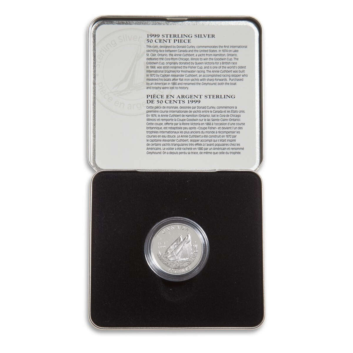 1999 50c Canadian Sports Firsts: First Yachting Race Between Canada and the U.S. - Sterling Silver Coin Default Title