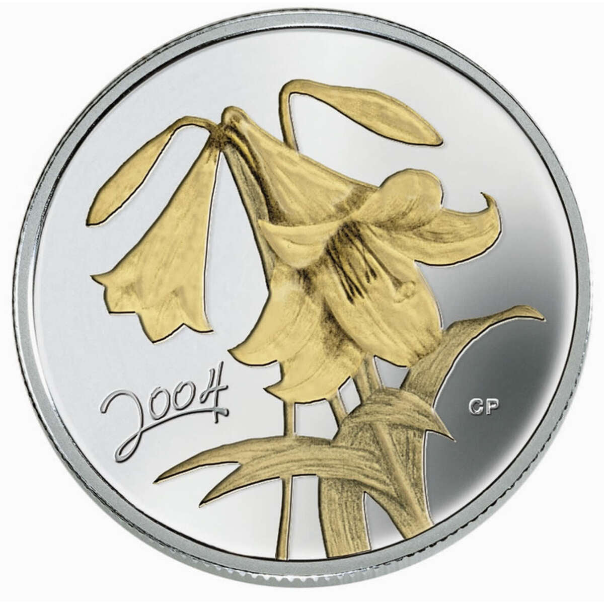 white garden madonna lily coin 2004 50c Golden Easter Lily