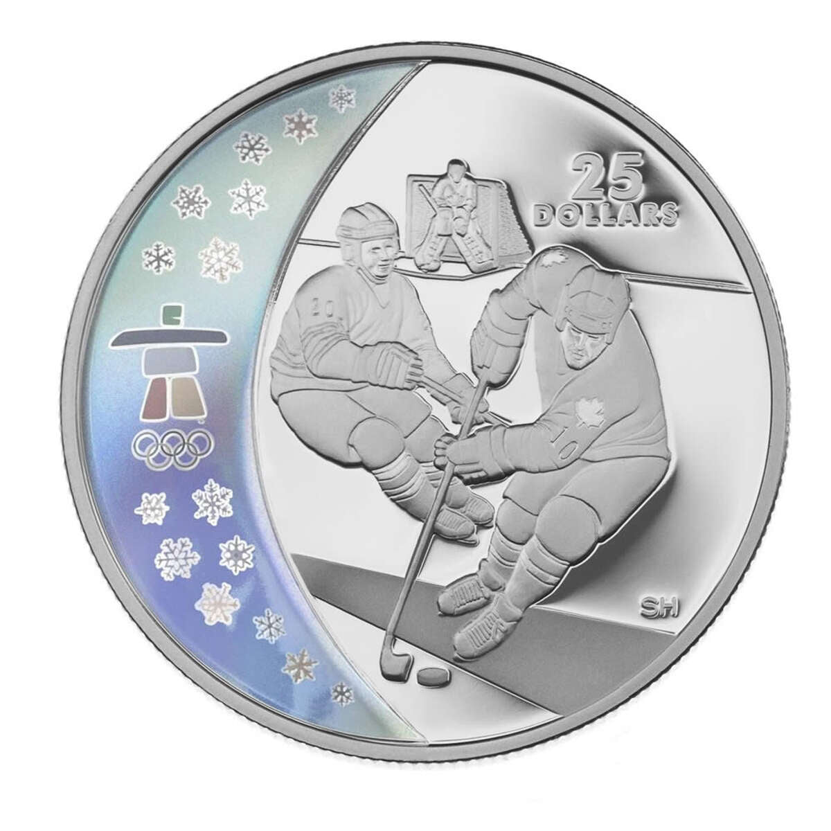 2007 $25 Vancouver 2010 Olympic Winter Games: Ice Hockey - Sterling Silver Hologram Coin Default Title