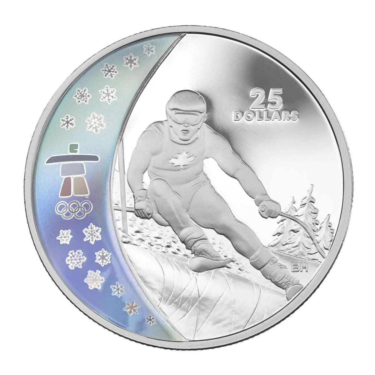 2007 $25 Vancouver 2010 Olympic Winter Games: Alpine Skiing - Sterling Silver Hologram Coin Default Title