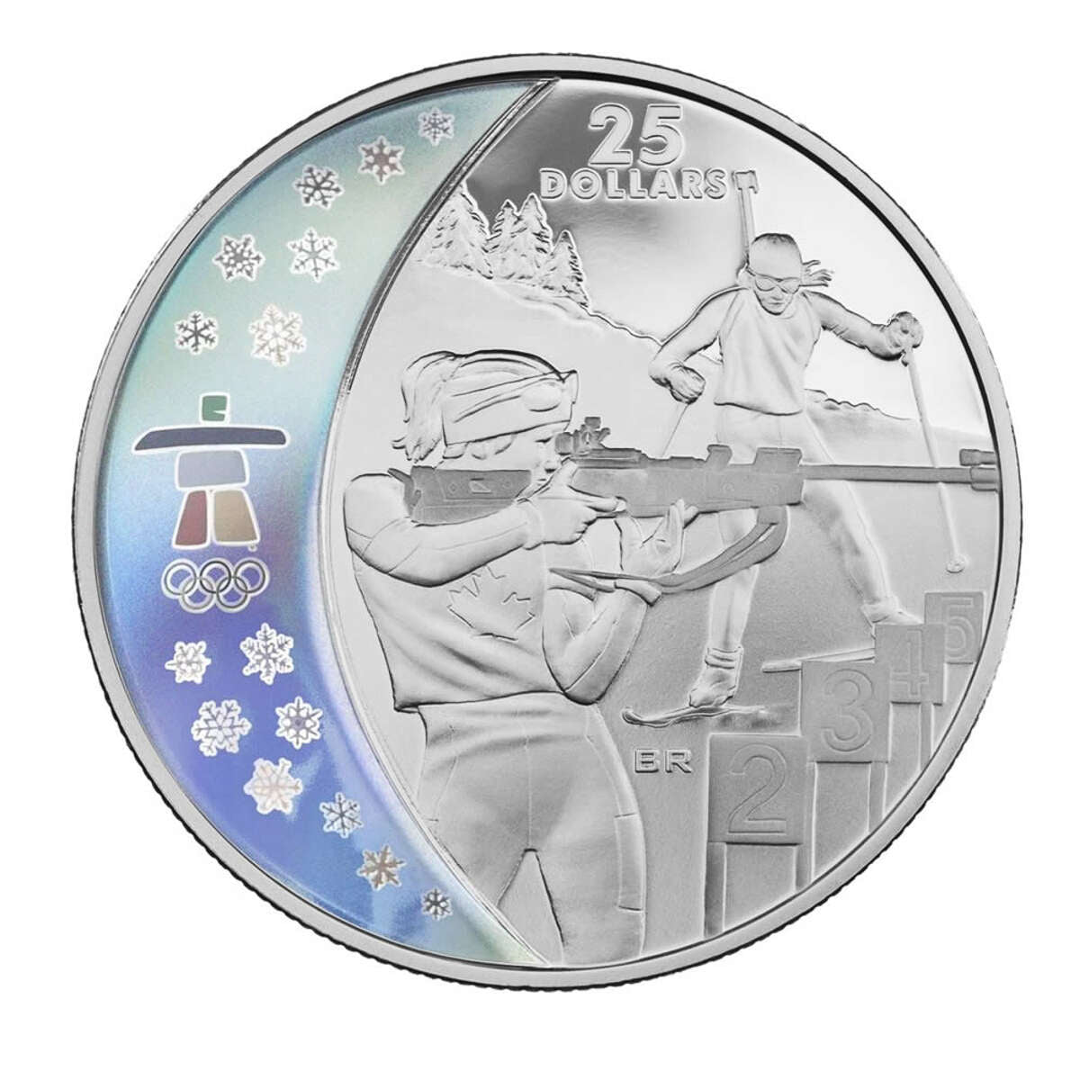 2007 $25 Vancouver 2010 Olympic Winter Games: Biathlon - Sterling Silver Hologram Coin Default Title