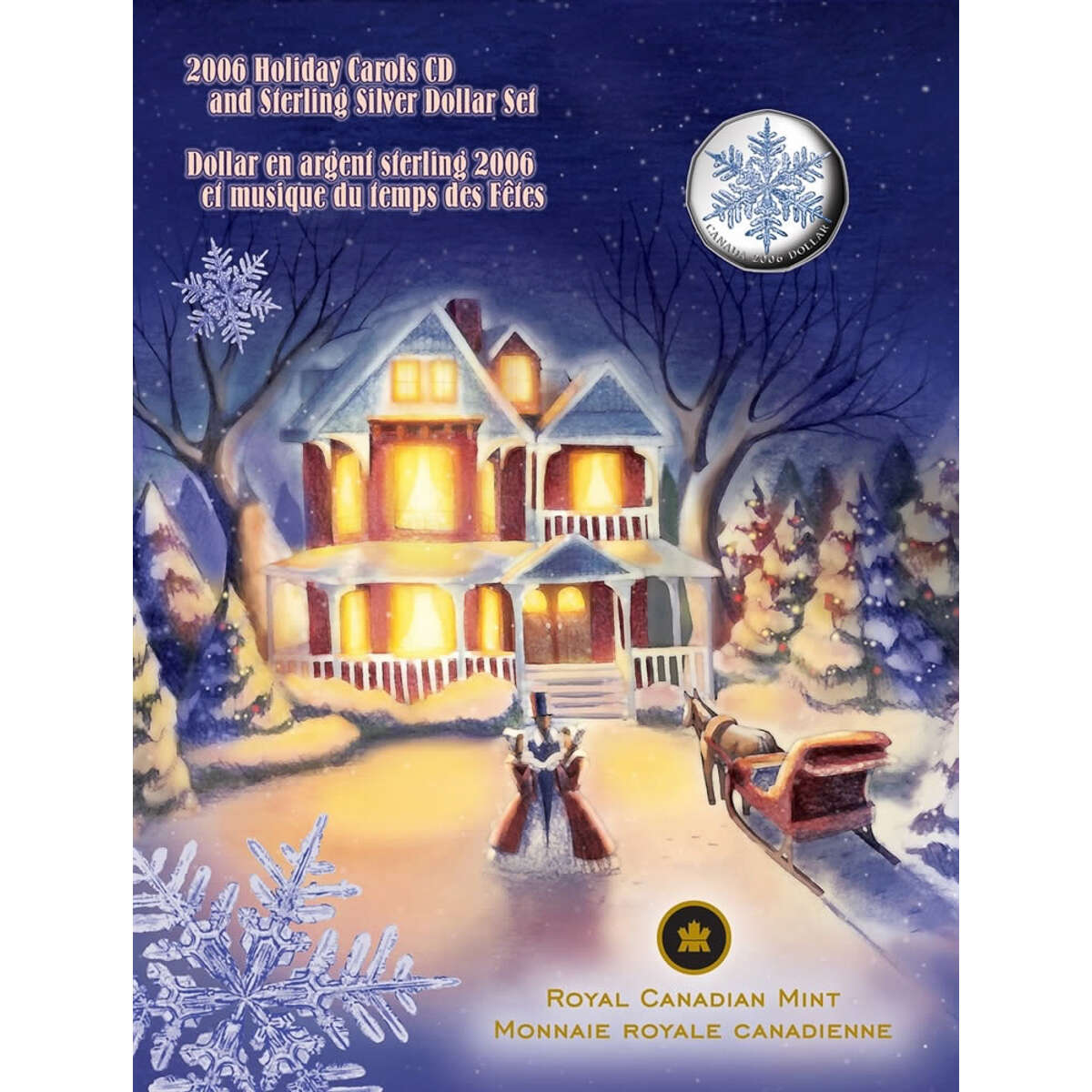  Canadian Mint 2006クリスマスセット記念 2006 $1 Holiday Carols - CD and Sterling Silver Dollar Set
