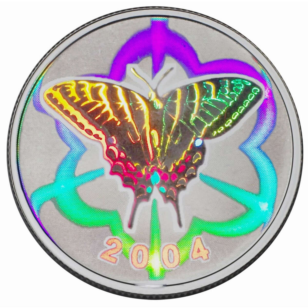 2004 50c Tiger Swallowtail Butterfly - Sterling Silver Coin Default Title