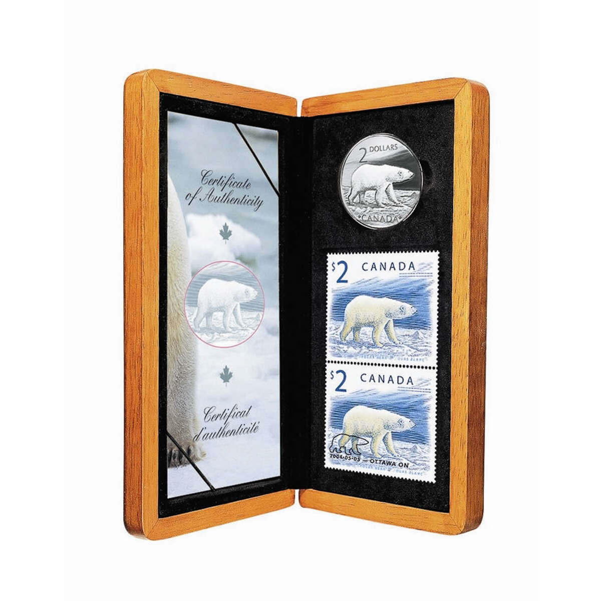 2004 $2 Proud Polar Bear - Sterling Silver Coin and Stamp Set