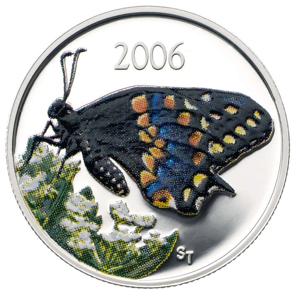 2006 50c Short-tailed Swallowtail Butterfly - Sterling Silver Coin Default Title
