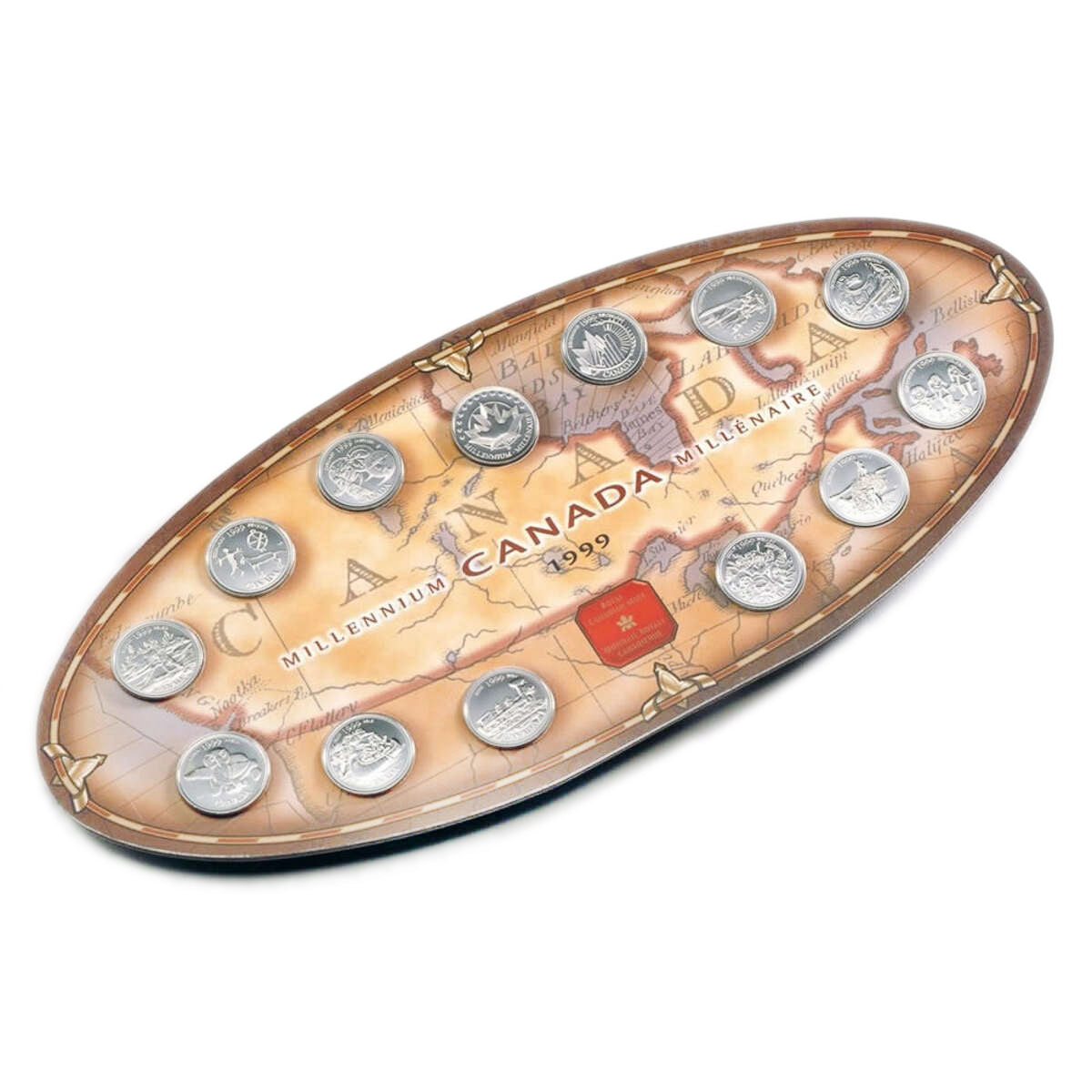 1999 Official RCM Millennium Coinboard and Uncirculated 13-Coin Commemorative Set