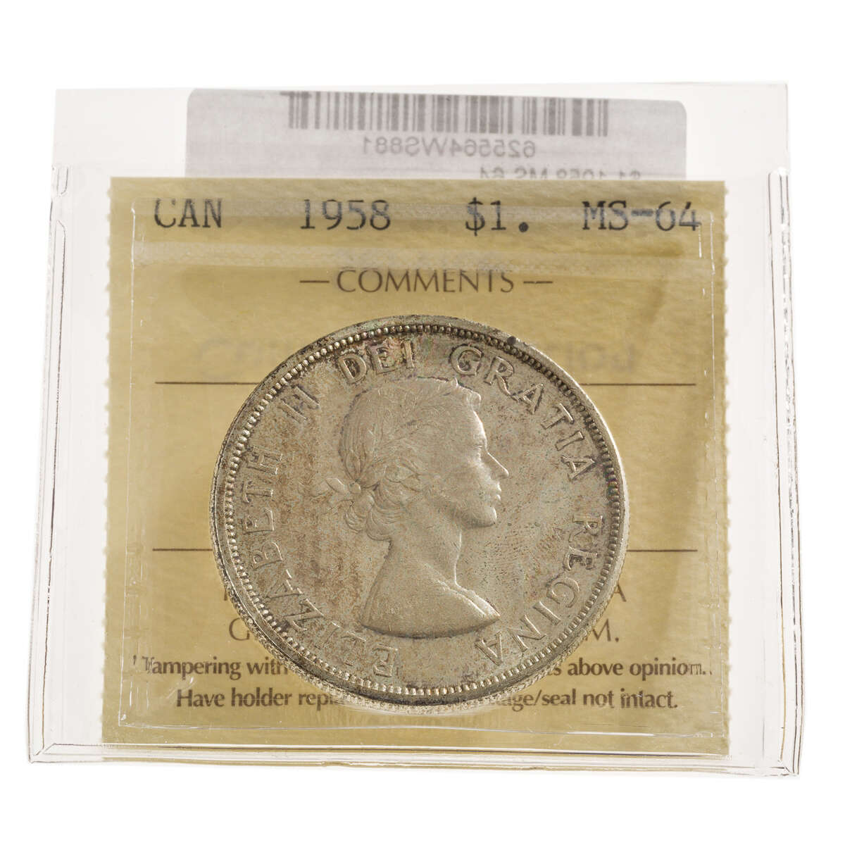 1 Dollar 1958 ICCS MS-64 Default Title