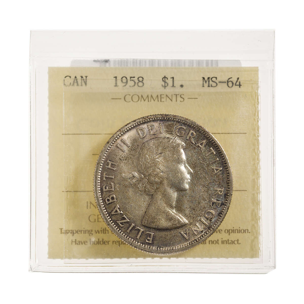 1 Dollar 1958 ICCS MS-64 Default Title