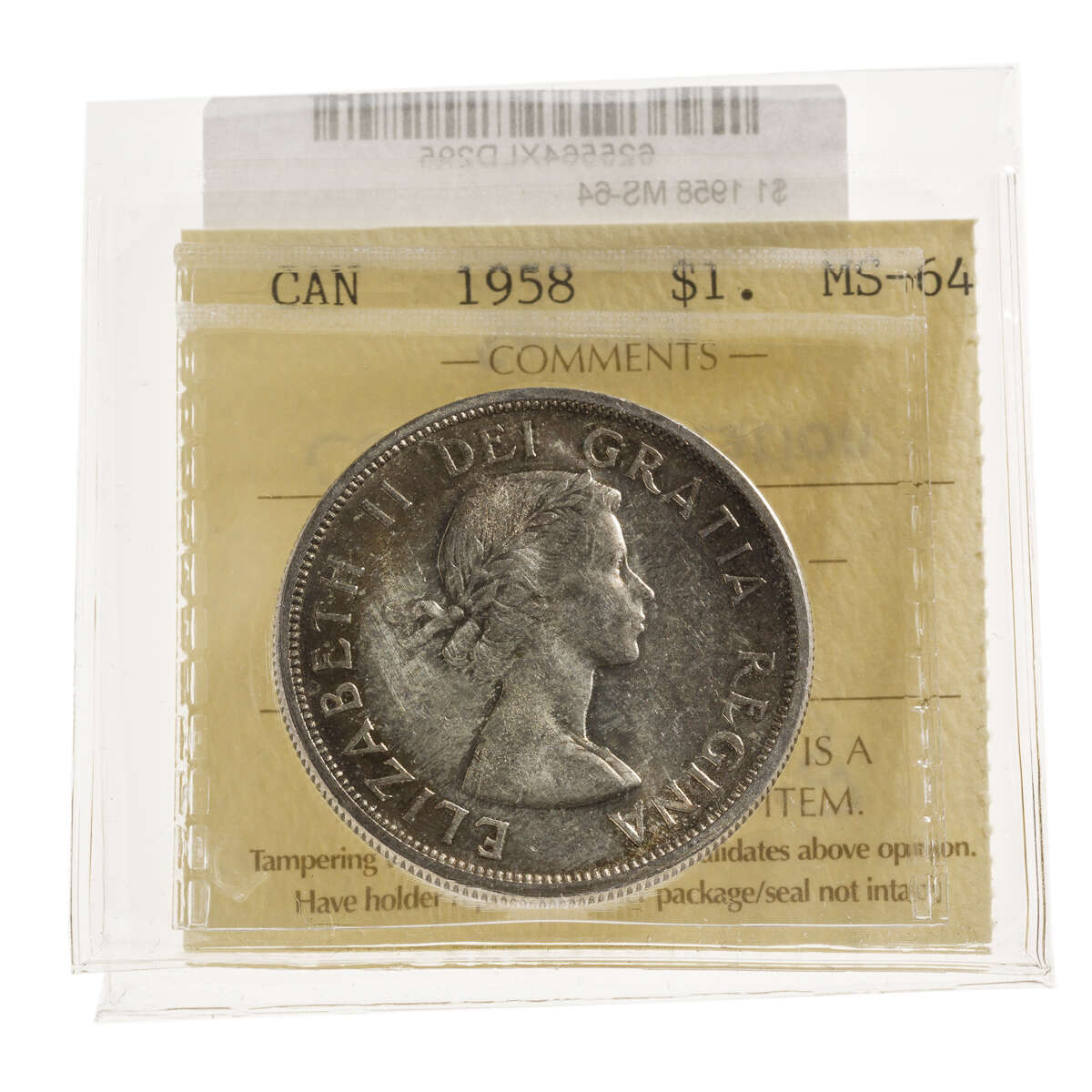 1 Dollar 1958 ICCS MS-64 Default Title