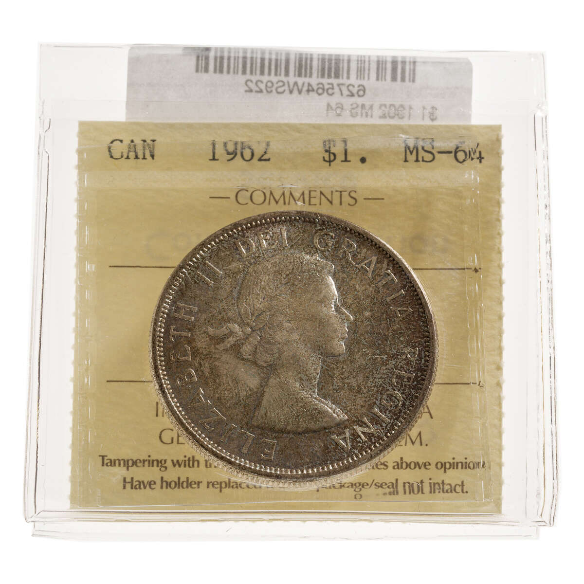 1 Dollar 1962 ICCS MS-64 Default Title