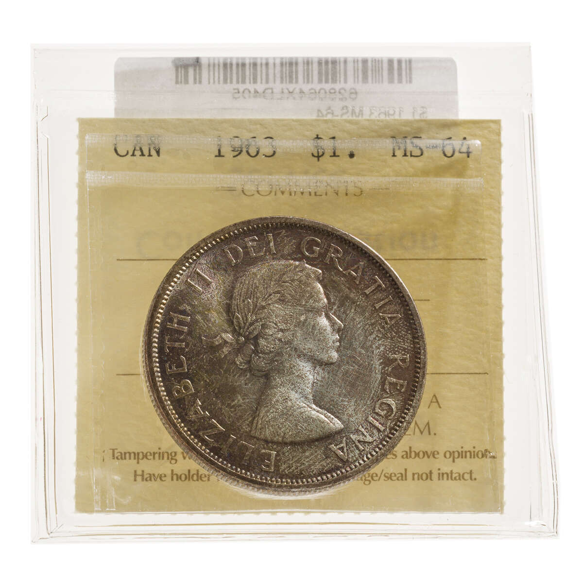 1 Dollar 1963 ICCS MS-64 Default Title