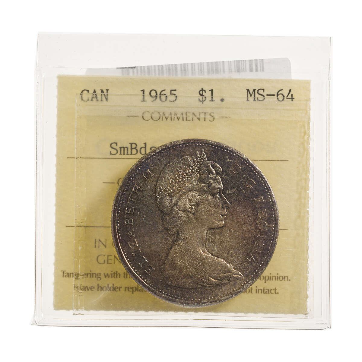 1 Dollar 1965 SmBds Ptd5 ICCS MS-64 Default Title