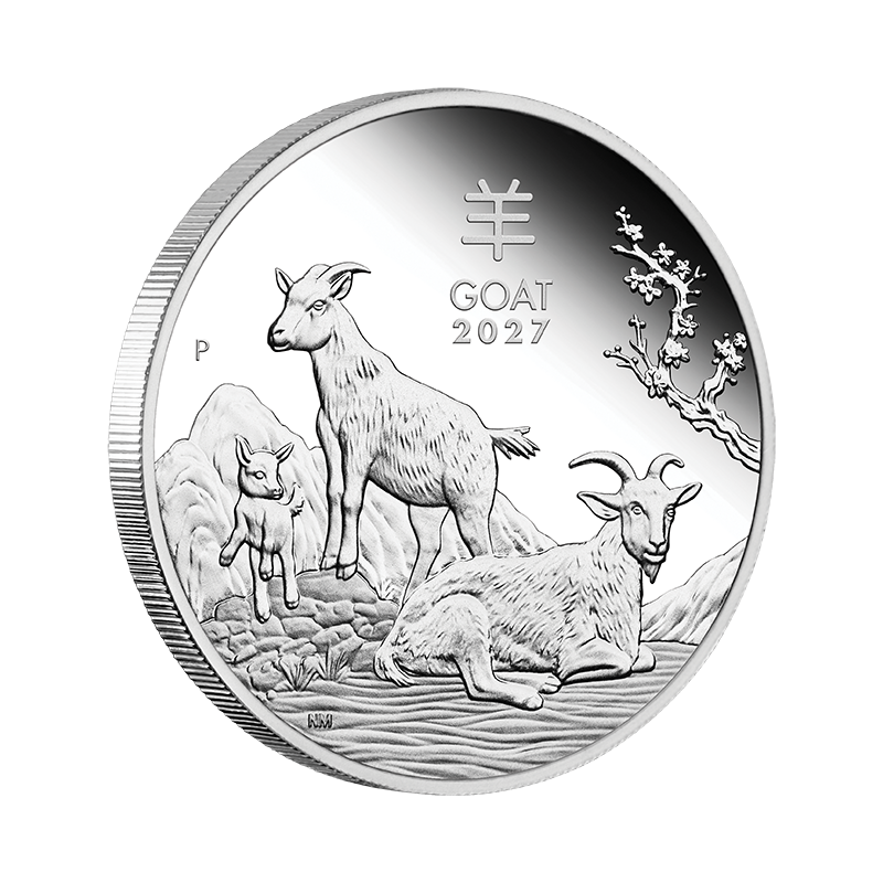 2027 50 Cents Australian Lunar Series: Year of the Goat - Pure Silver Coin