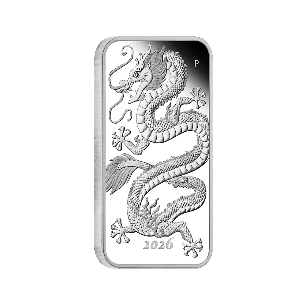 2026 $1 Dragon - Pure Rectangular Silver Coin