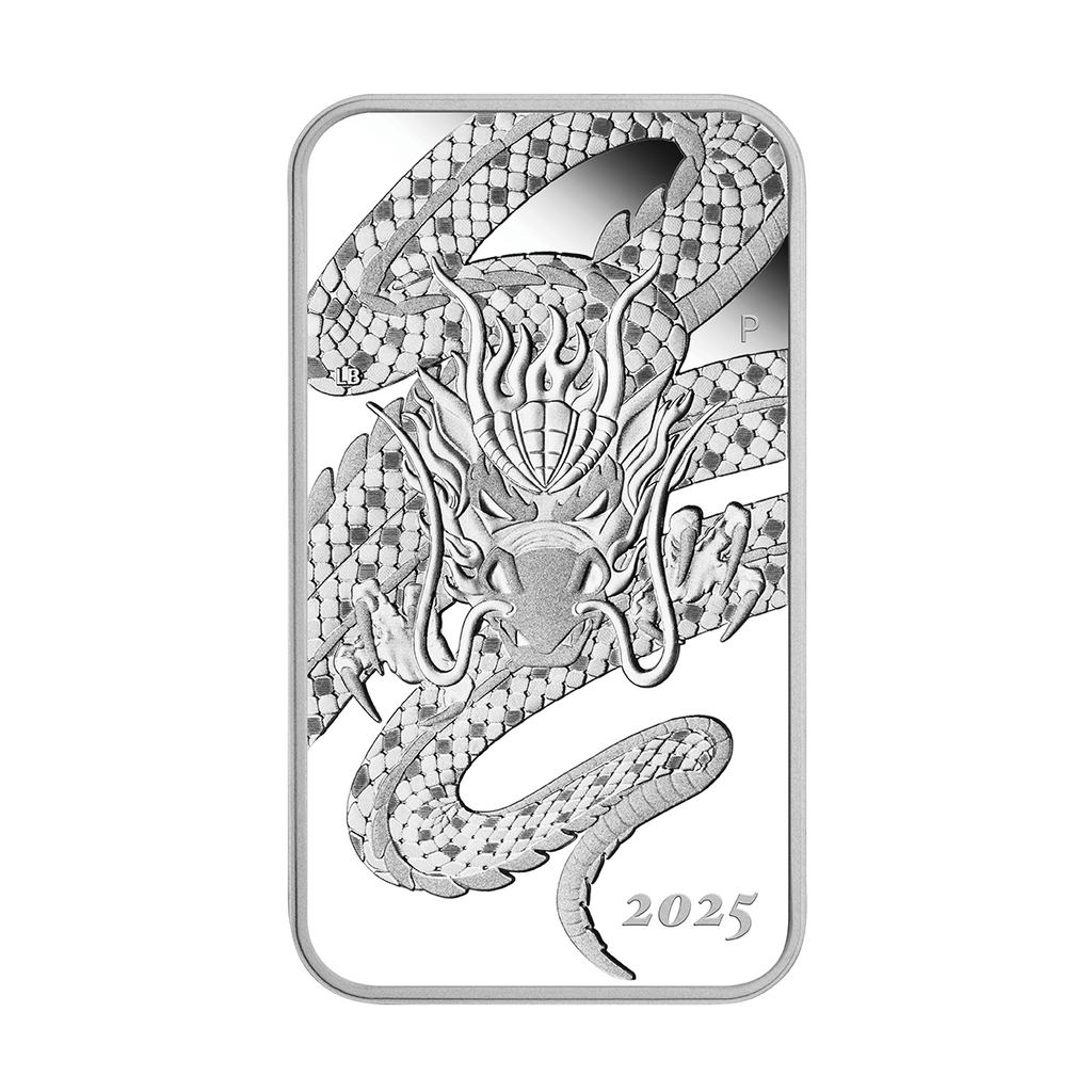 2025 $1 Dragon - Pure Rectangular Silver Coin