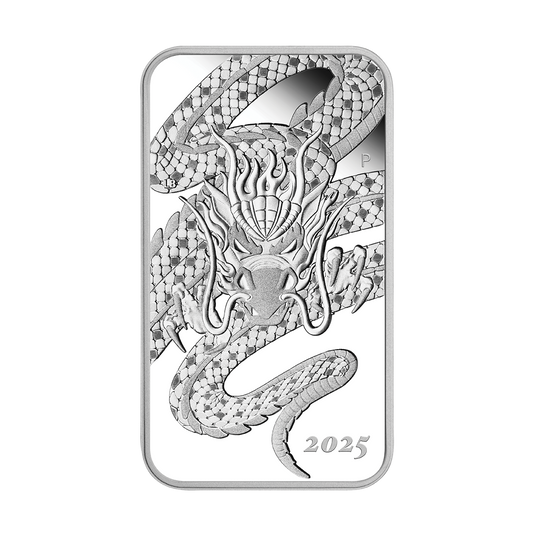 2025 $1 Dragon - Pure Rectangular Silver Coin