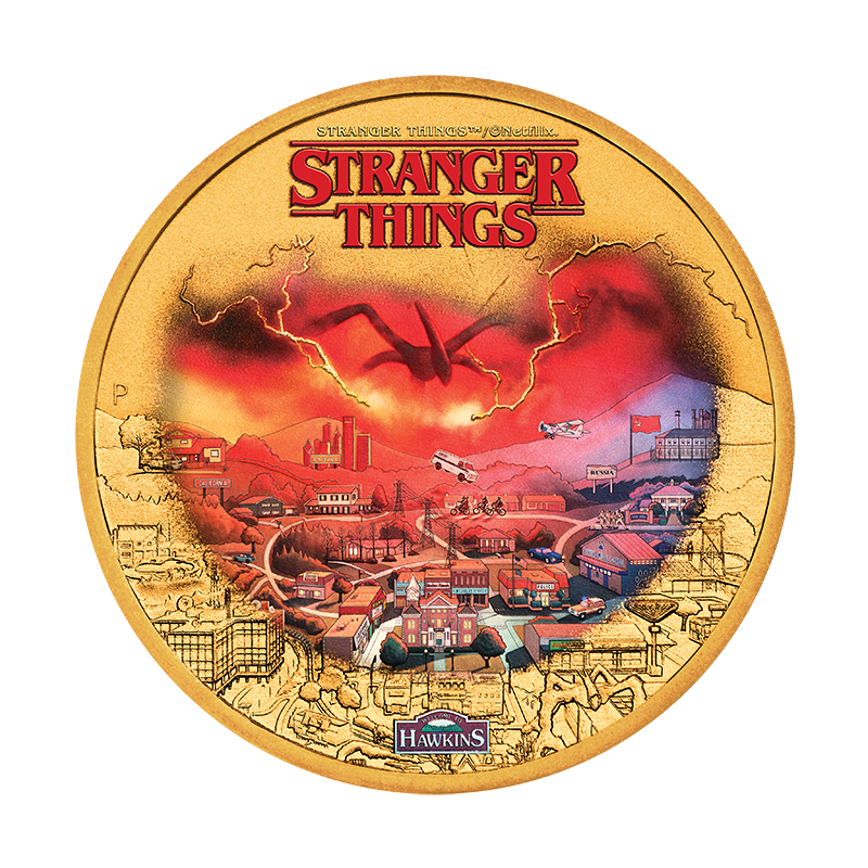 2026 $1 Stranger Things: Hawkins - Gold Plated Collector’s Coin In Card