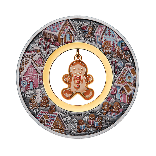 2026 $2 Gingerbread Christmas - Pure Silver Coin