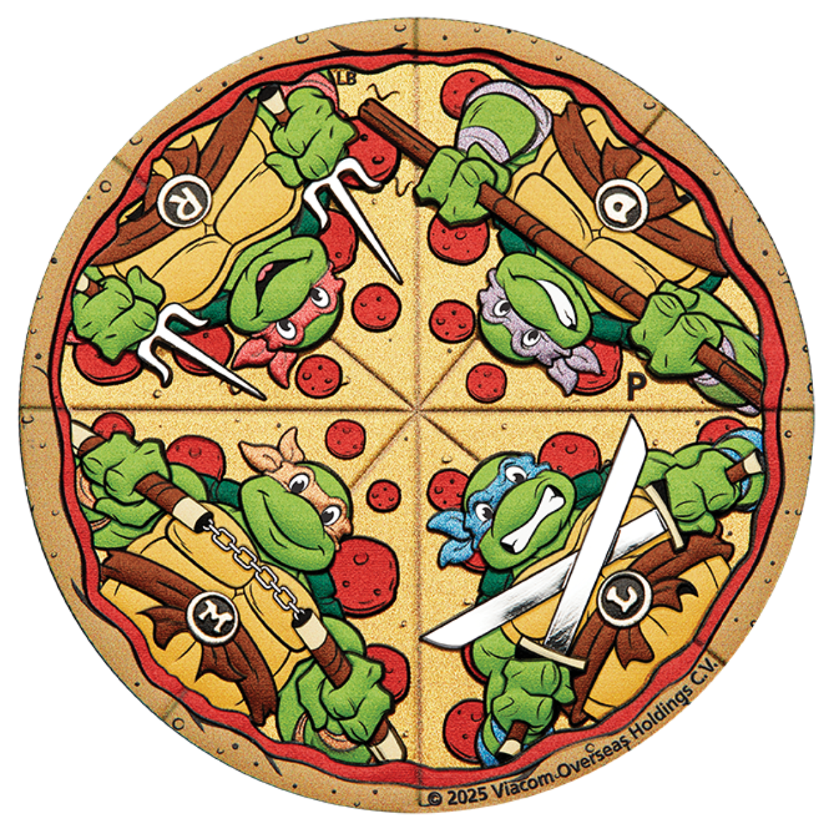 2025 $2 Teenage Mutant Ninja Turtles Pizza - Pure Silver Coin