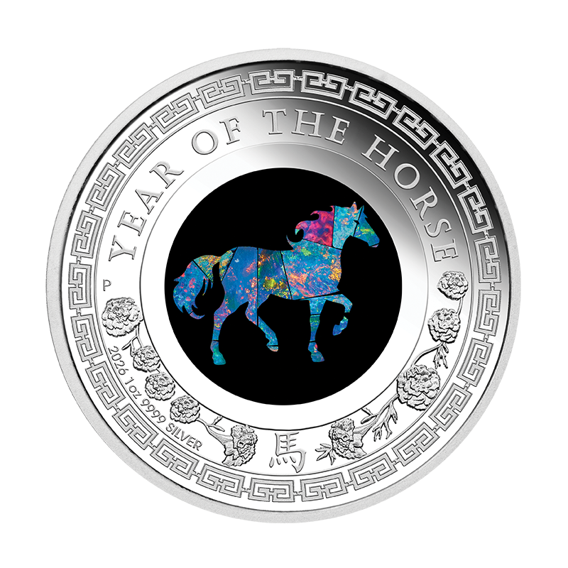 2026 $1 Australian Lunar Opal Series: Year of the Horse - Pure Silver Coin