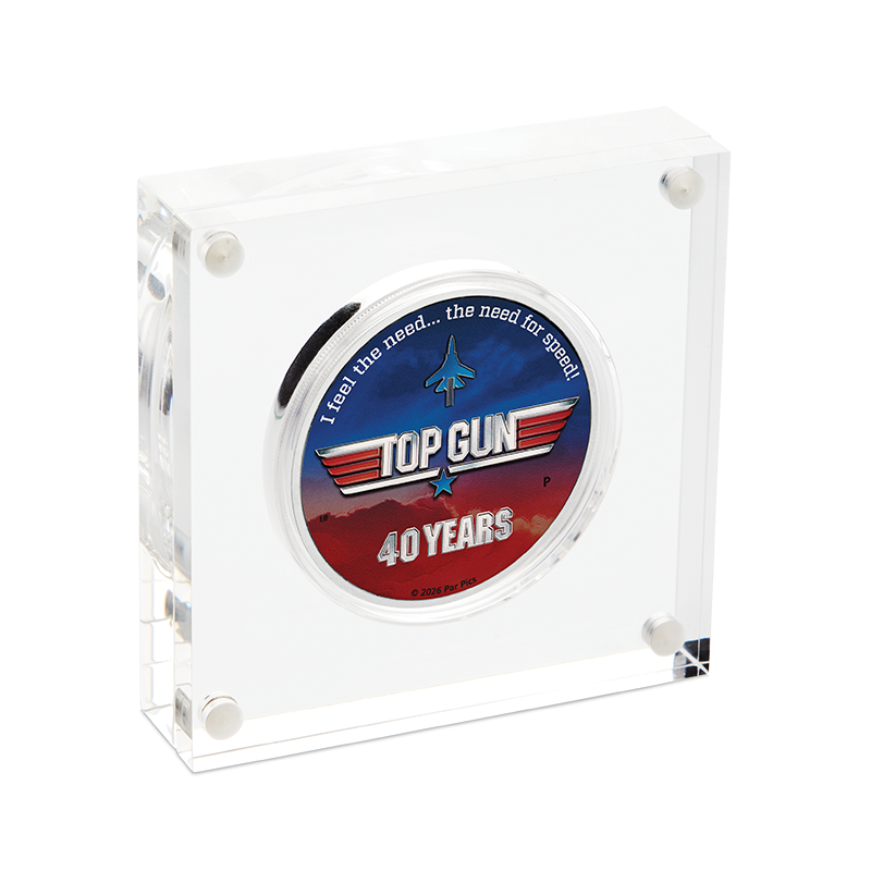 2026 $1 40 Years of Top Gun - Pure Silver Coloured Coin