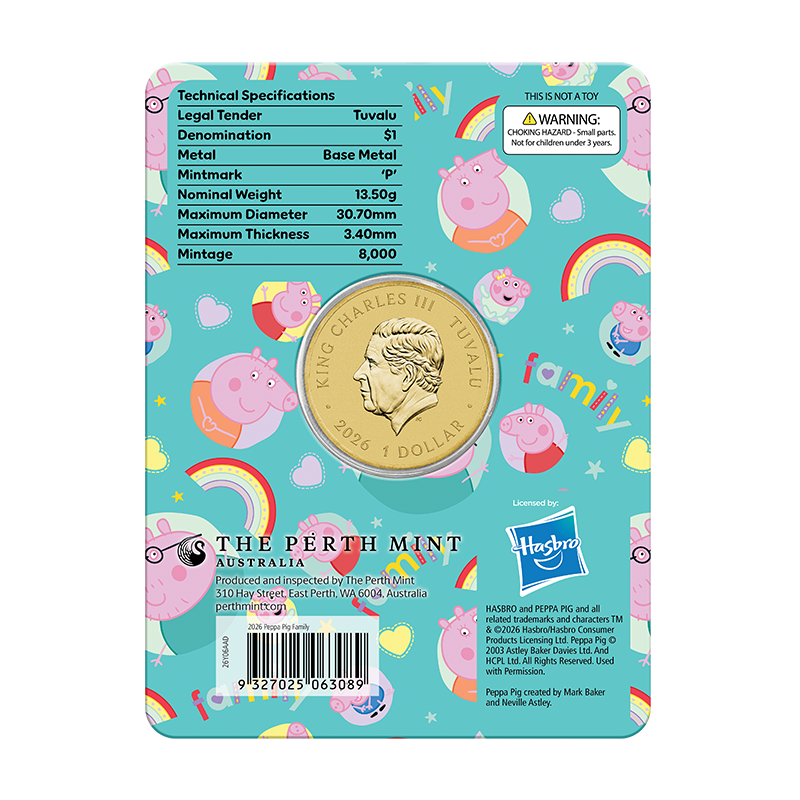 2026 $1 Peppa Pig: Family - Collector Coin In Card