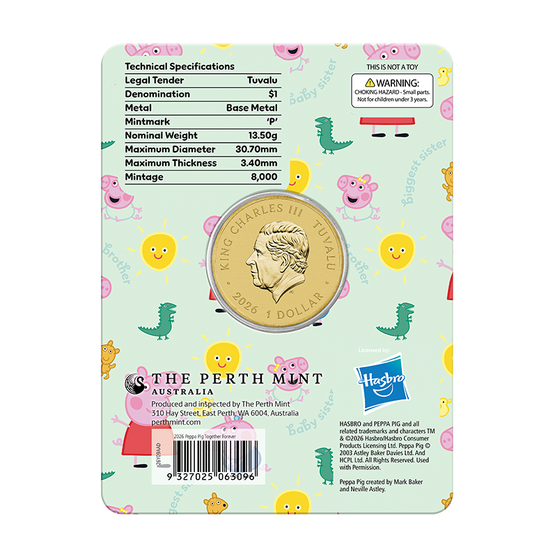 2026 $1 Peppa Pig: Together Forever - Collector Coin In Card