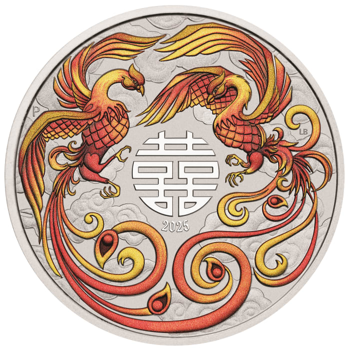 Double Phoenix Science 2025 $1 Chinese Myths and Legends: Double Phoenix Red - Pure Silver Co