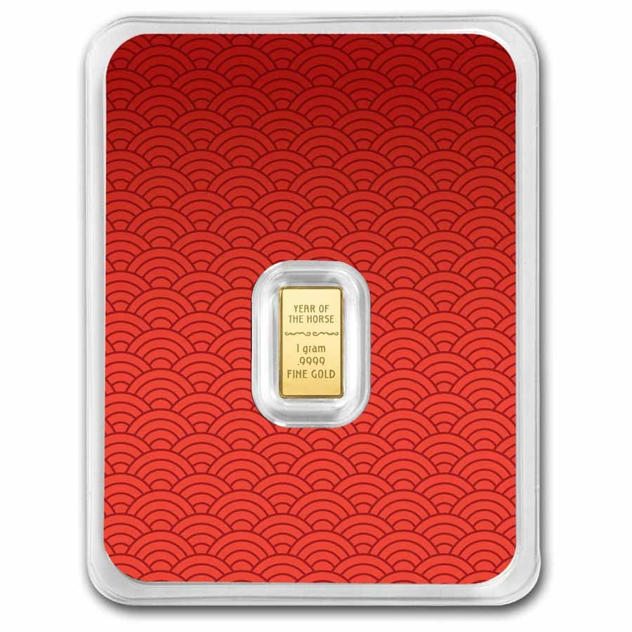 Year of the Horse 1g Pure Gold Bar
