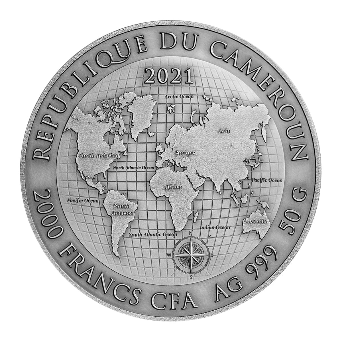 2021 2000 Francs Earth Treasures: Gold Rush - Pure Silver Coin